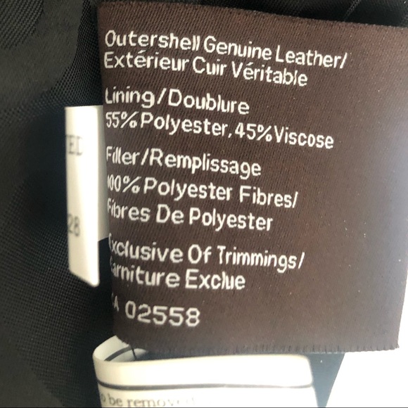 as new Danier womens black genuine leather spring  weight A-Line car coat S M - Picture 6 of 7